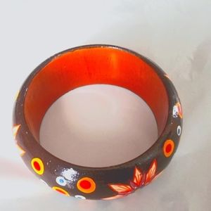 Painted Wood Bangle Bracelet